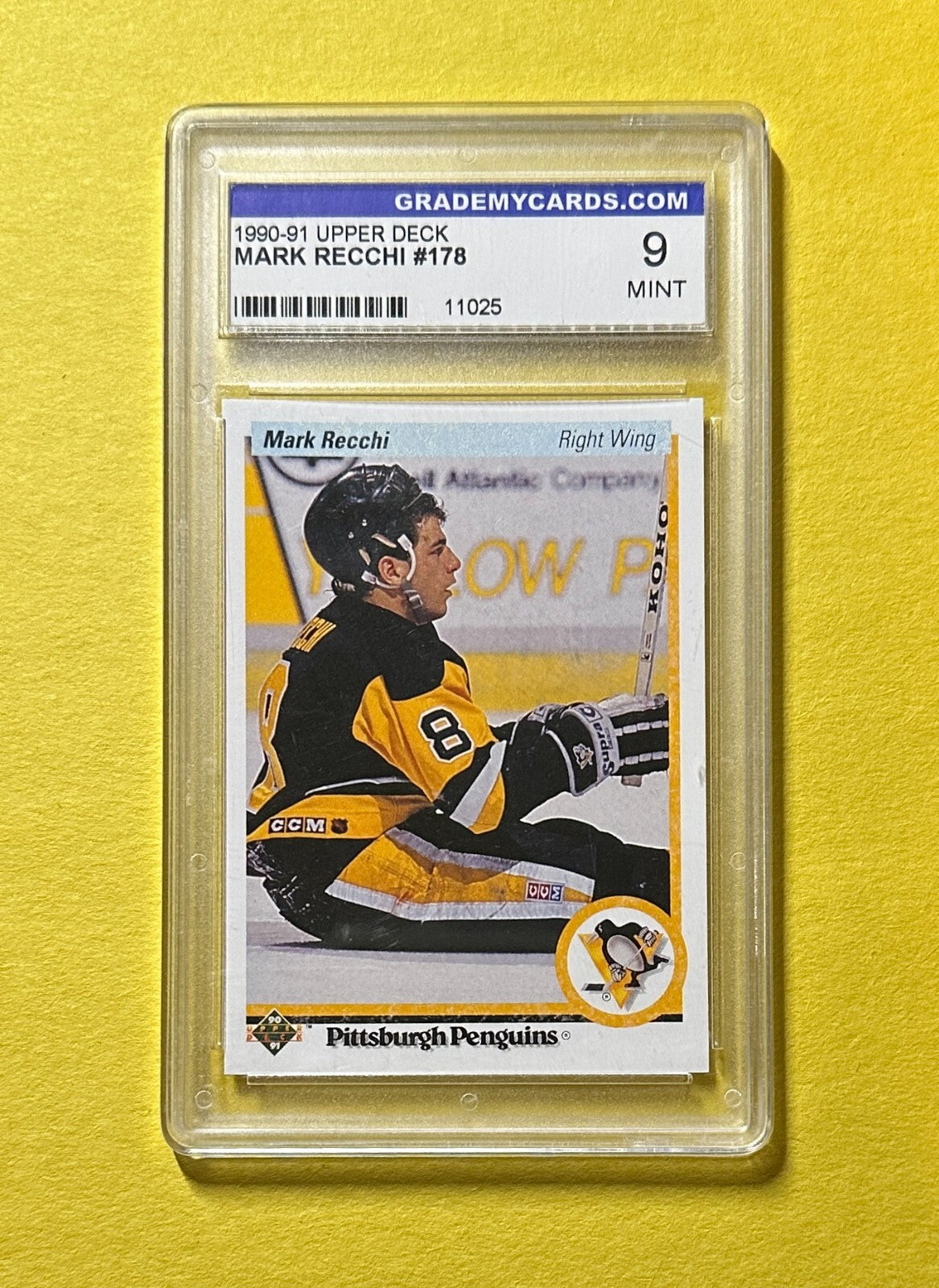 1990-91 UPPER DECK MARK RECCHI RC #178 MNT 9 PENGUINS