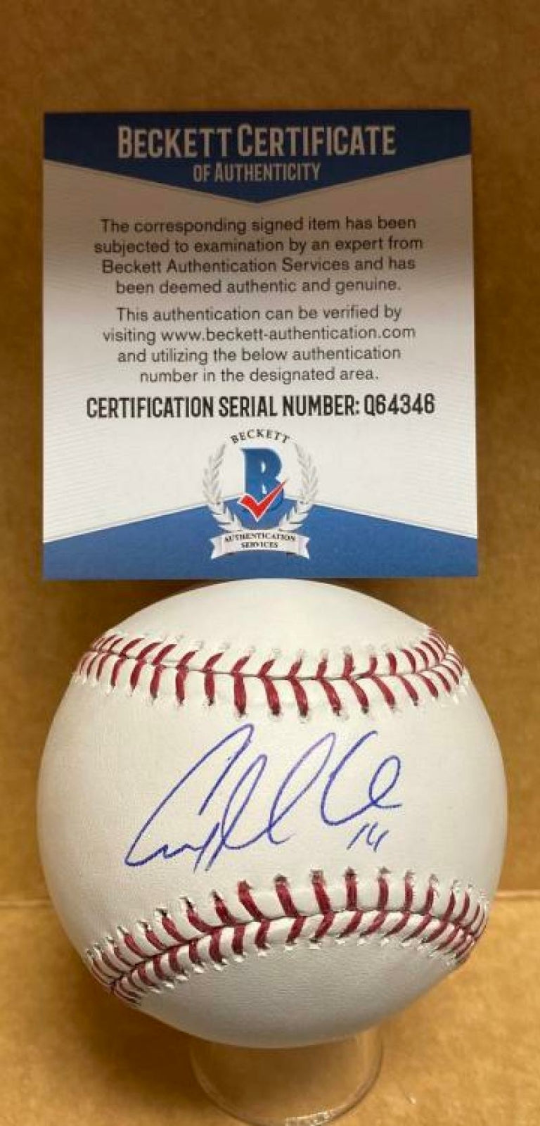 CASEY MCGEHEE YANKEES/GIANTS SIGNED AUTOGRAPHED M.L. BASEBALL BECKETT Q64346