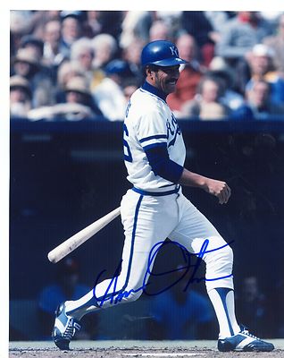AMOS OTIS KANSAS CITY ROYALS ACTION SIGNED AUTOGRAPHED 8X10 PHOTO