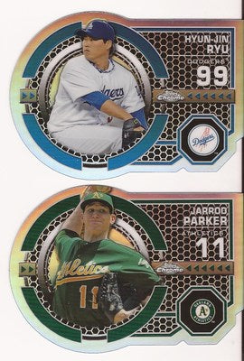 2 HYUN-JIN RYU JARROD PARKER 2013 TOPPS CHROME DIE-CUT REFRACTOR CARD LOT