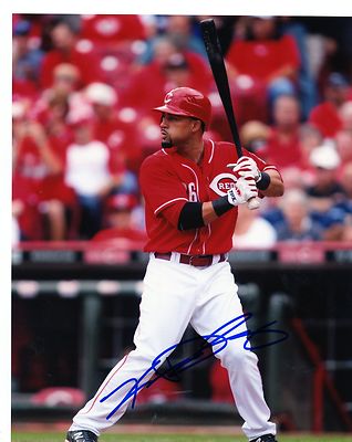 XAVIER PAUL CINCINNATI REDS BATTING SIGNED AUTOGRAPHED 8X10 PHOTO