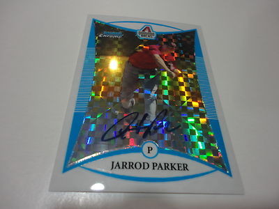 JARROD PARKER 2008 BOWMAN CHROME DP XFRACTOR AUTOGRAPHED RC CARD 207/250