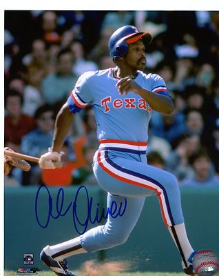 AL OLIVER TEXAS RANGERS SIGNED AUTOGRAPHED 8X10 PHOTO