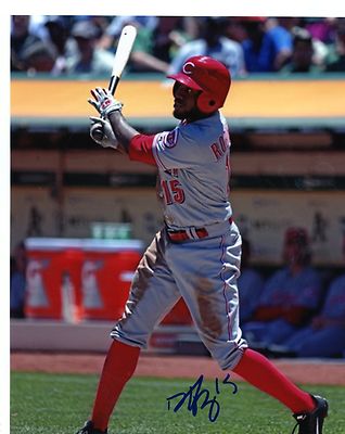 DERRICK ROBINSON CINCINNATI REDS SIGNED AUTOGRAPHED 8X10 PHOTO