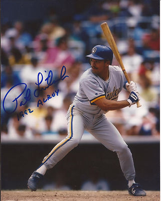 PAT LISTACH MILWAUKEE BREWERS 1992 A.L. ROY SIGNED AUTOGRAPHED 8X10 PHOTO W/COA