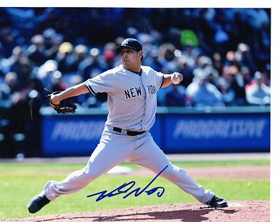 VIDAL NUNO THROWING NEW YORK YANKEES SIGNED AUTOGRAPHED 8X10 PHOTO