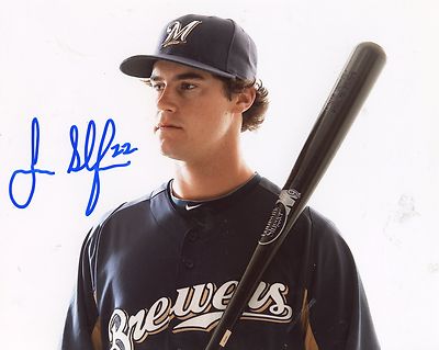 LOGAN SCHAFER MILWAUKEE BREWERS SIGNED AUTOGRAPHED 8X10