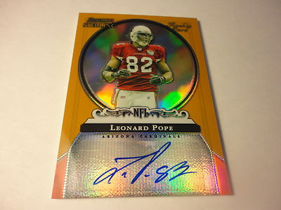LEONARD POPE ARZ 2006 BOWMAN STERLING GOLD REFRACTOR SIGNED RC CARD 334/900