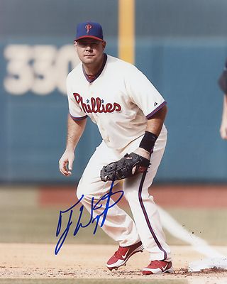 TY WIGGINTON 3RD BASE PHILADELPHIA PHILLIES AUTOGRAPHED SIGNED 8X10