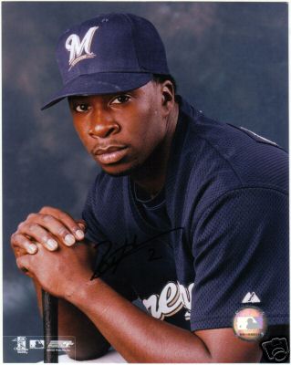 BILLY  HALL  MILWAUKEE BREWERS  SIGNED 8X10