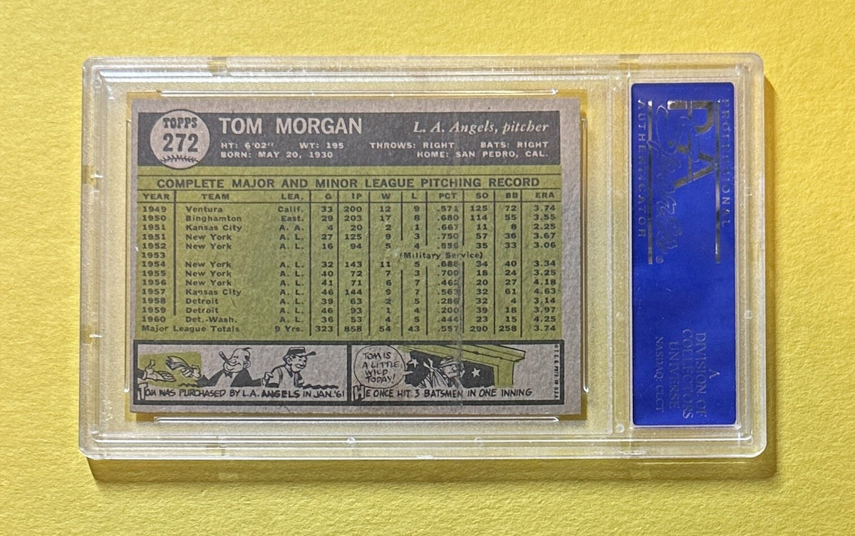 1961 TOPPS TOM MORGAN #272 PSA NM (ST) 7 ANGELS