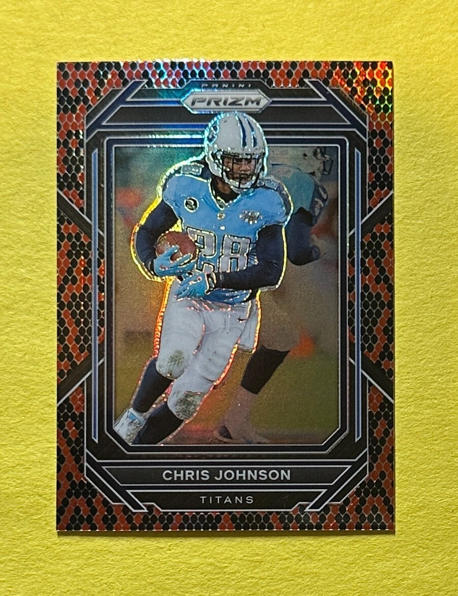 2022 PANINI PRIZM CHRIS JOHNSON SNAKESKIN CASE HIT SP #291  TITANS