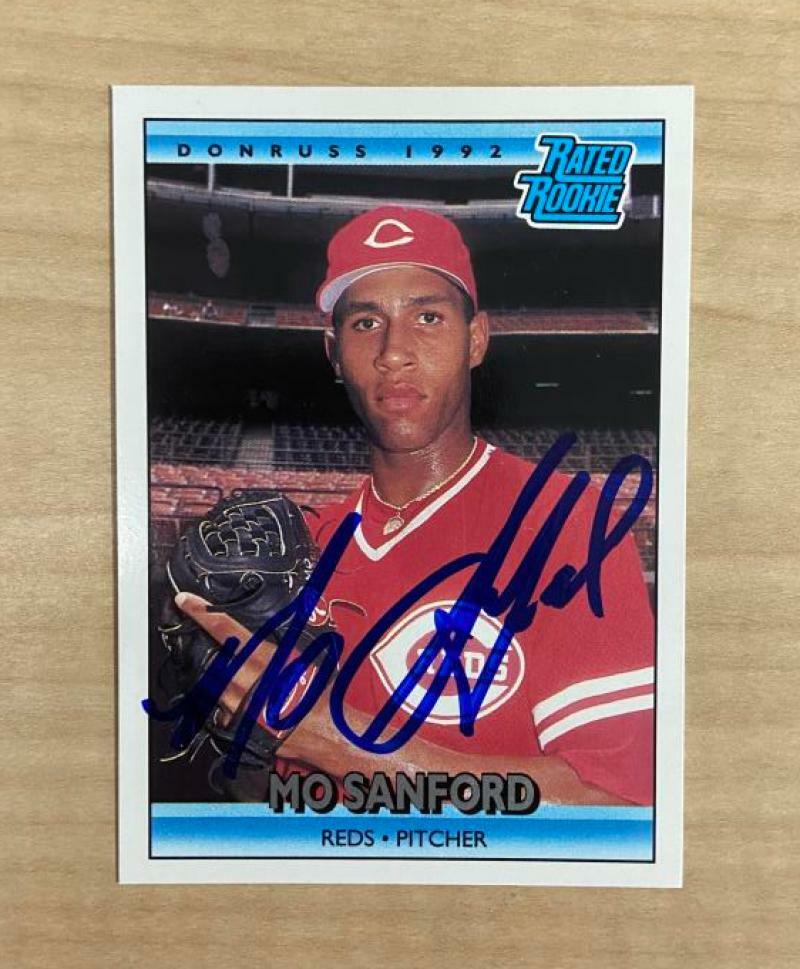 MO SANFORD CINCINNATI REDS SIGNED AUTOGRAPHED 1992 DONRUSS CARD #417 W/COA