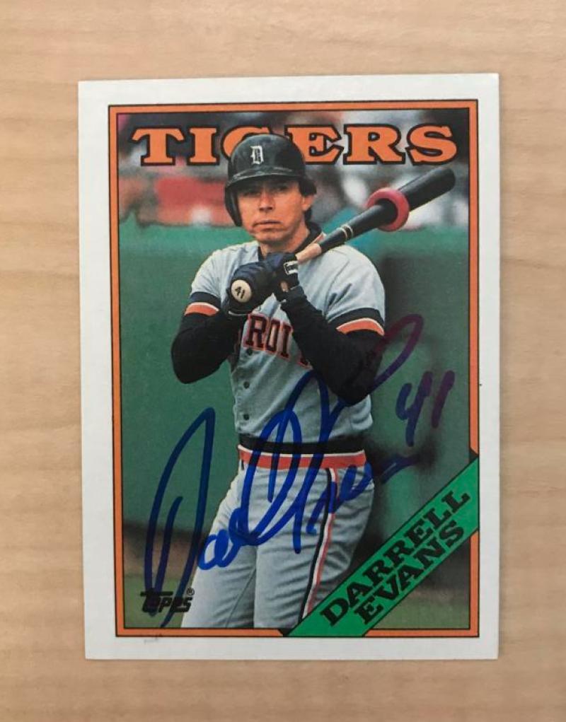 DARRELL EVANS DETROIT TIGERS SIGNED AUTOGRAPHED 1988 TOPPS CARD #630 W/COA