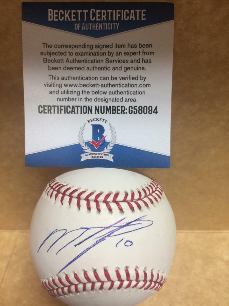 MIGUEL TEJADA ORIOLES/GIANTS/ASTROS SIGNED AUTO M.L. BASEBALL BECKETT G58094