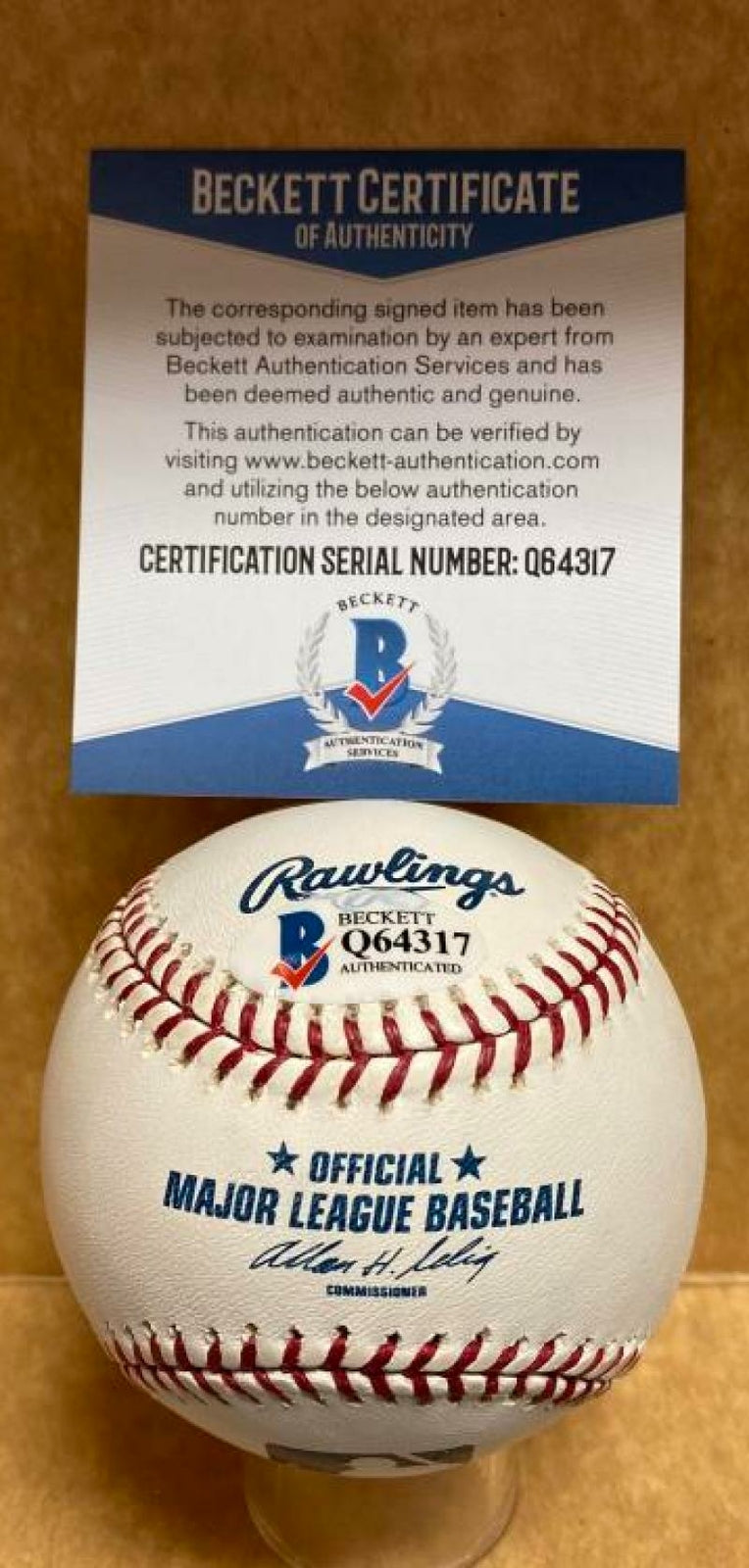 MARK LORETTA ASTROS/BREWERS/DODGERS SIGNED AUTO M.L. BASEBALL BECKETT Q64317