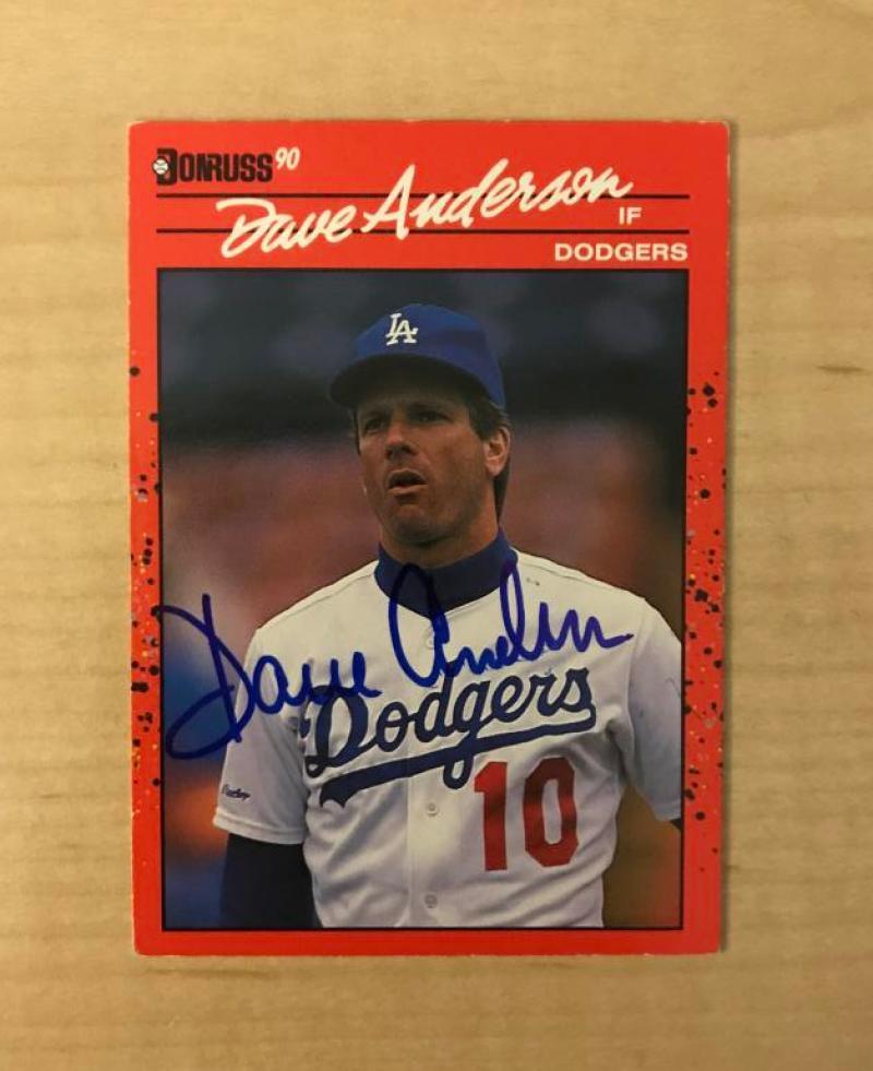 DAVE ANDERSON LOS ANGELES DODGERS SIGNED AUTOGRPAHED 1990 DONRUSS CARD#486 W/COA