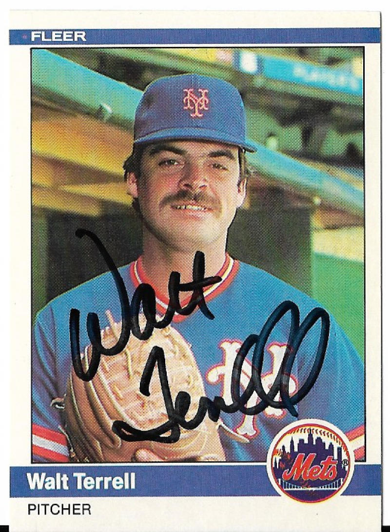 WALT TERRELL NEW YORK METS SIGNED AUTOGRAPH 1984 FLEER #601 CARD COA