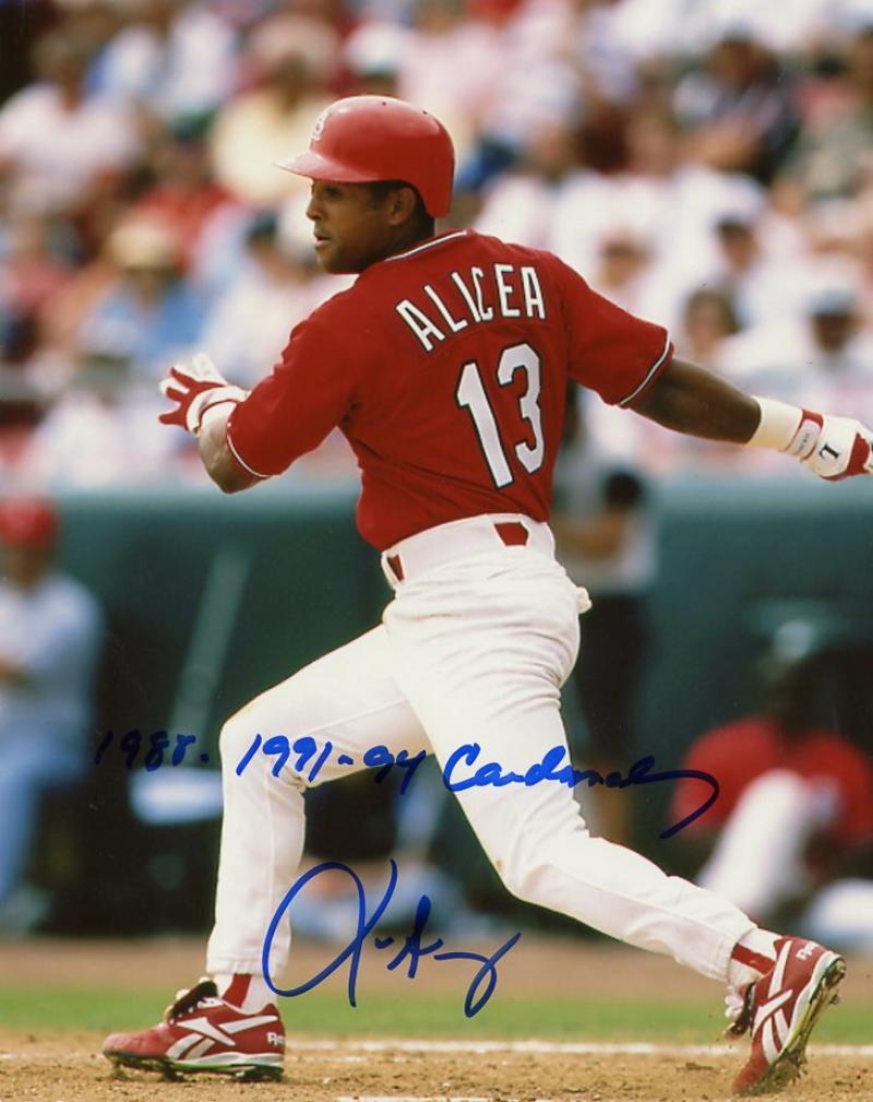 LUIS ALICEA CARDINALS 1988 1991-94 SIGNED #13 8X10 PHOTO W/COA