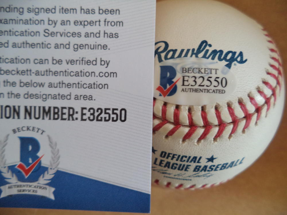 BRIAN JORDAN #33 CARDINALS/BRAVES SIGNED AUTO M.L BASEBALL BECKETT E32550
