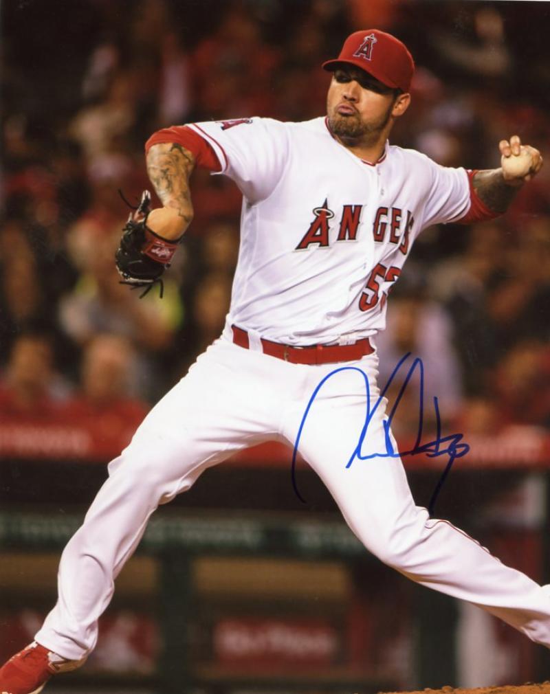HECTOR SANTIAGO LOS ANGELES ANGELS SIGNED AUTOGRAPHED ACTION  8X10 PHOTO W/COA