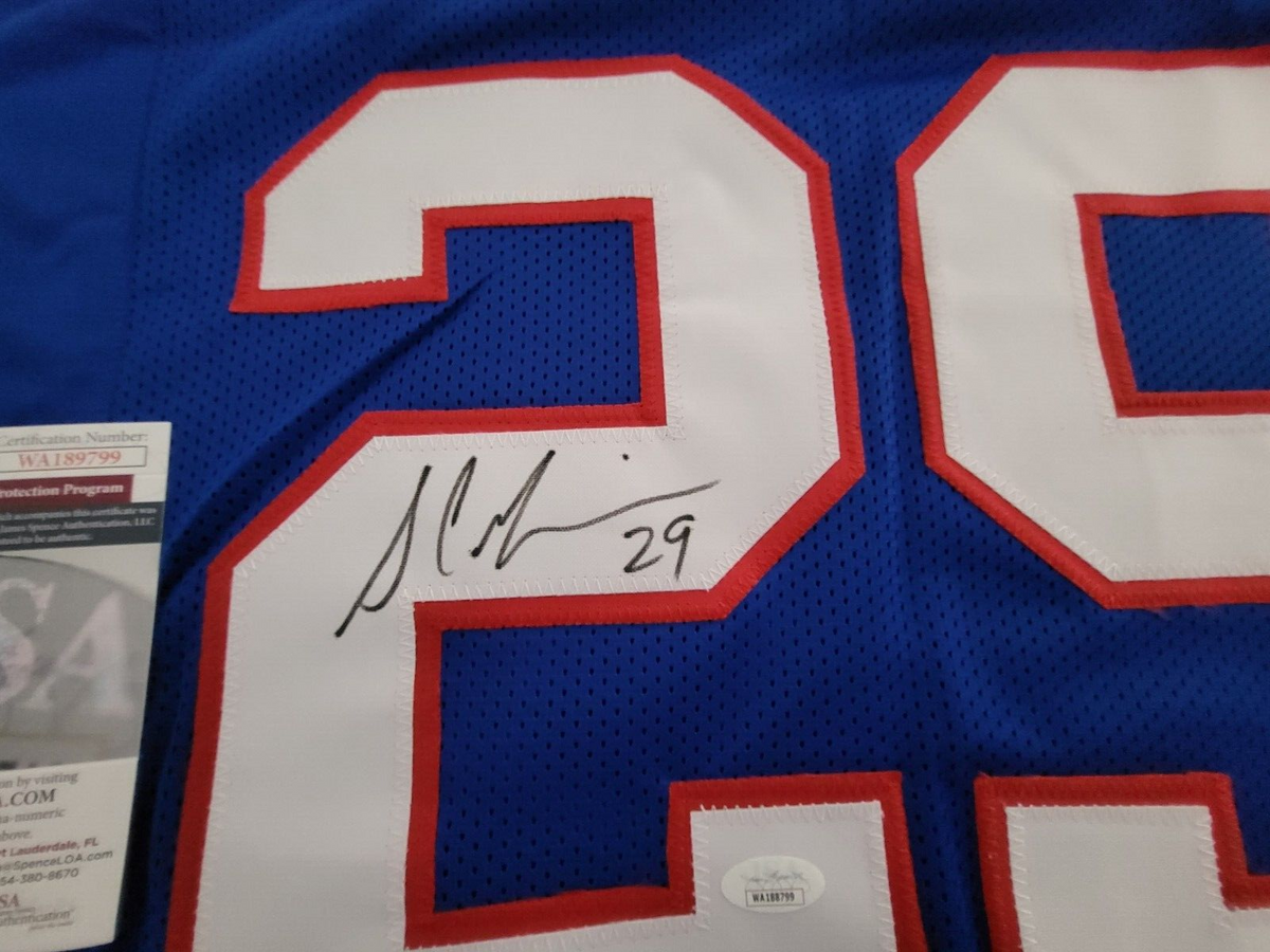SAM MADISON #29 NEW YORK GIANTS SIGNED AUTOGRAPHED CUSTOM SZ XL JERSEY JSA COA *