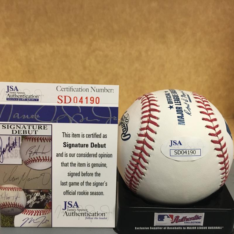 A.J. REED HOUSTON ASTROS SIGNATURE DEBUT M.L. SIGNED BASEBALL JSA SD04190