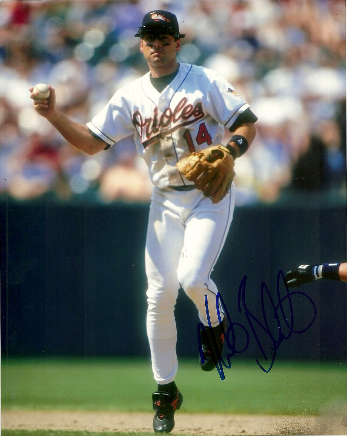 MIKE BORDICK BALTIMORE ORIOLES SIGNED AUTOGRAPHED 8x10 PHOTO W/COA ACTION