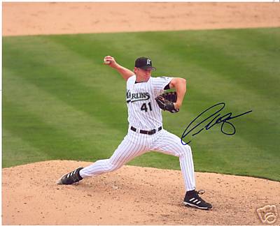 TODD WELLMEYER FLORIDA MARLINS SIGNED 8X10 PHOTO W/COA