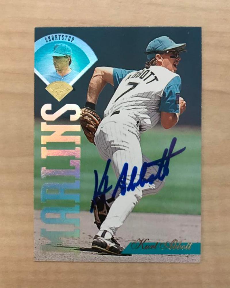 KURT ABBOTT FLORIDA MARLINS SIGNED AUTOGRAPHED 1995 LEAF CARD #191 W/COA