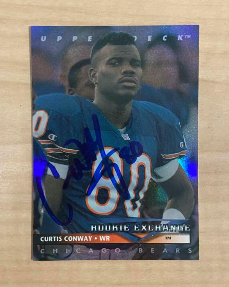 CURTIS CONWAY CHICAGO BEARS SIGNED AUTOGRAPHED 1993 UPPER DECK CARD #RE6 W/COA
