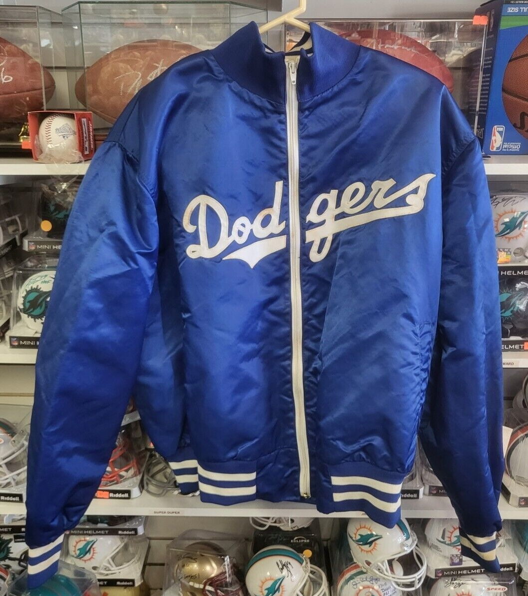 VINTAGE LOS ANGELES DODGERS DANNY GOODMAN SATIN JACKET OFFICIAL PLAYER WORN 2XL