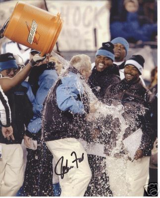 JOHN FOX CAROLINA PANTHERS SIGNED 8X10 PHOTO