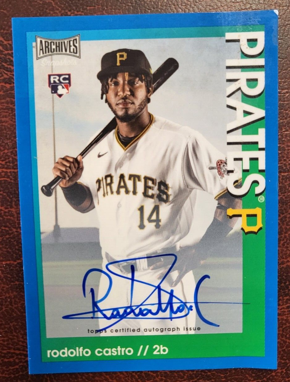 2022 TOPPS ARCHIVES SNAPSHOTS RODOLFO CASTRO PIRATES RC BLUE AUTO CARD /50
