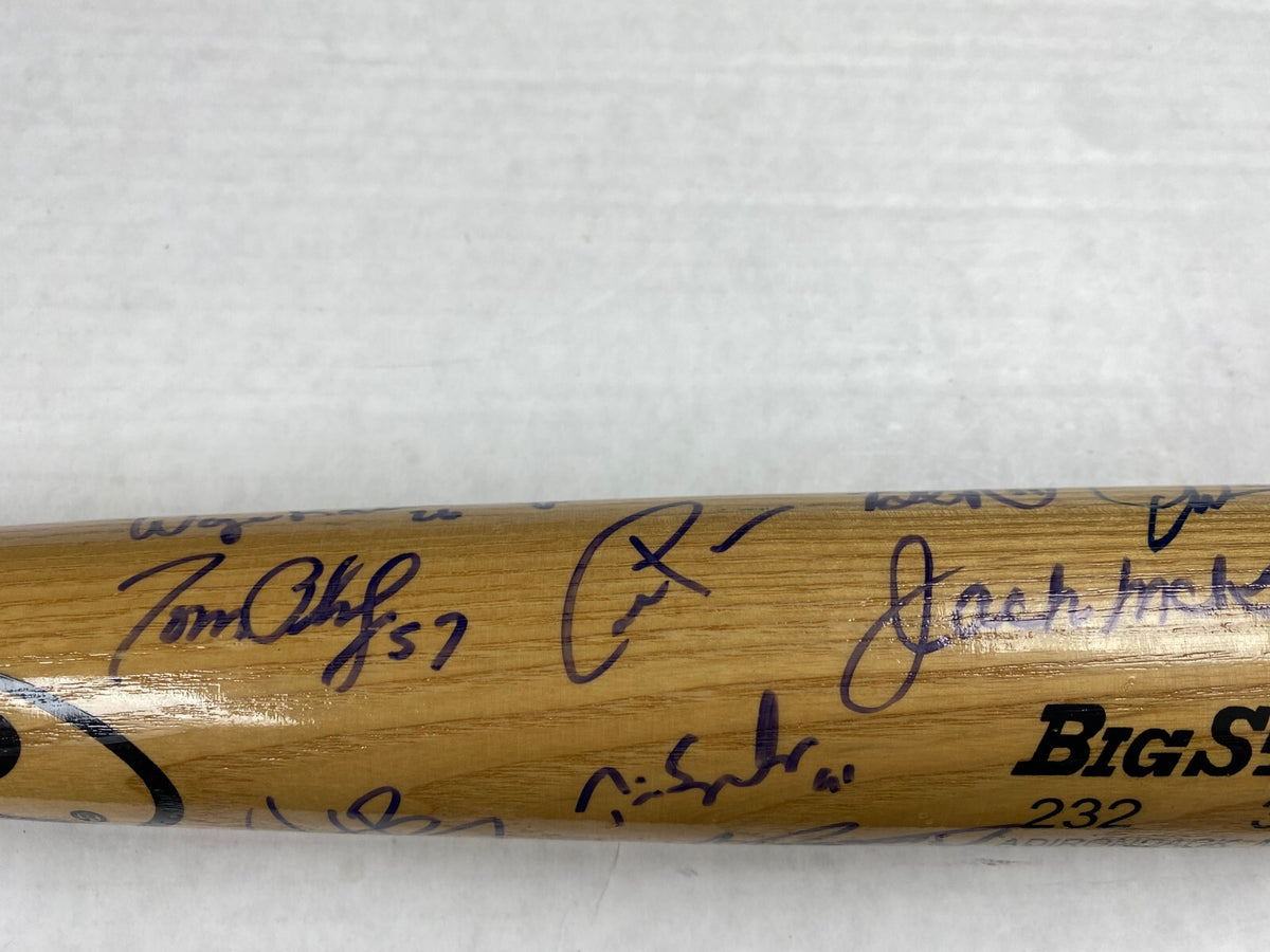 2005 FL MARLINS TEAM SIGNED RAWLINGS BAT AJ BURNETT DONTRELLE WILLIS JACK MCKEON