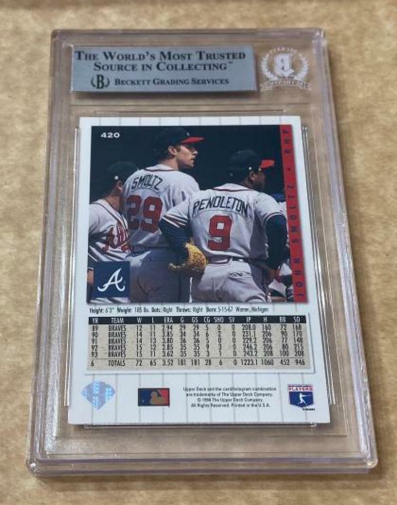 1994 COLLECTOR'S CHOICE JOHN SMOLTZ BRAVES SIGNED CARD BECKETT AUTHENTIC AUTO