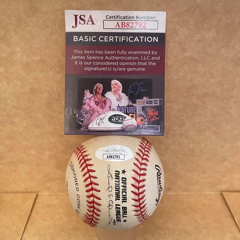 CLEM LABINE 1955 WS CHAMPS DODGERS SIGNED AUTOGRAPHED N.L BASEBALL JSA AUTH