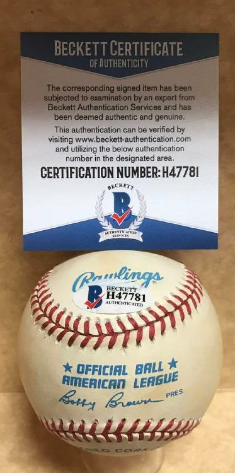 RAY POOLE PHILADELPHIA ATHLETICS VINTAGE SIGNED A.L. BASEBALL BECKETT H47781