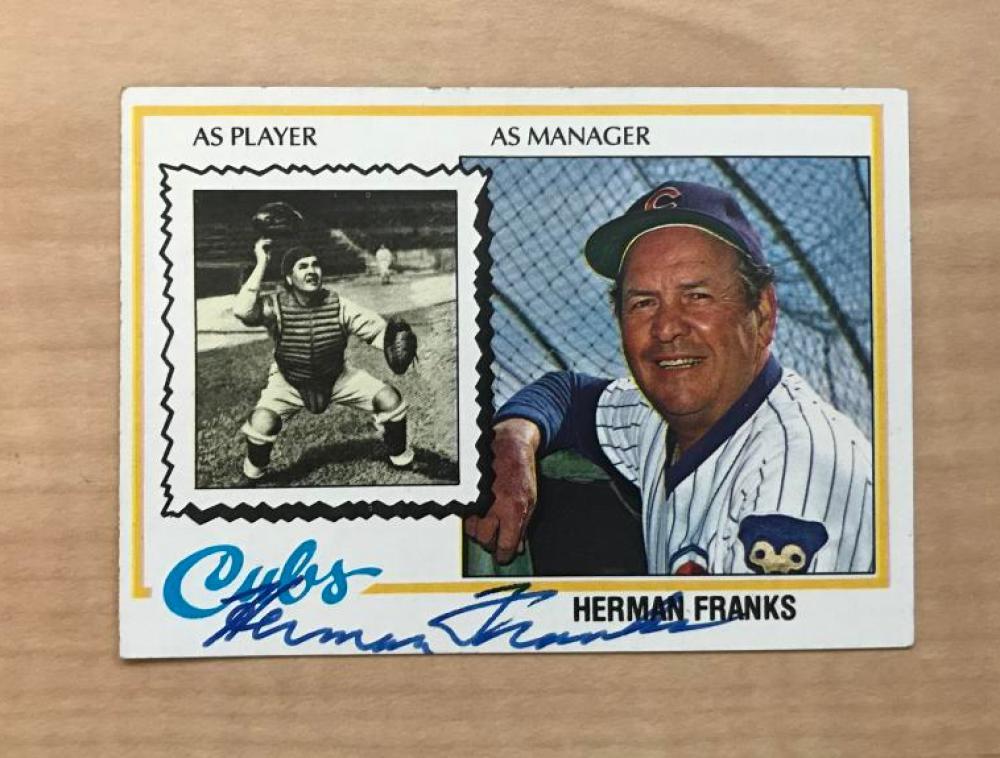 HERMAN FRANKS CHICAGO CUBS SIGNED AUTOGRAPHED 1950 TOPPS CARD #234 W/COA