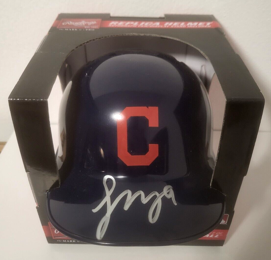 FERANCISCO MEJIA CLEVELAND INDIANS SIGNED AUTOGRAPHED RAWLINGS MINI HELMET JSA