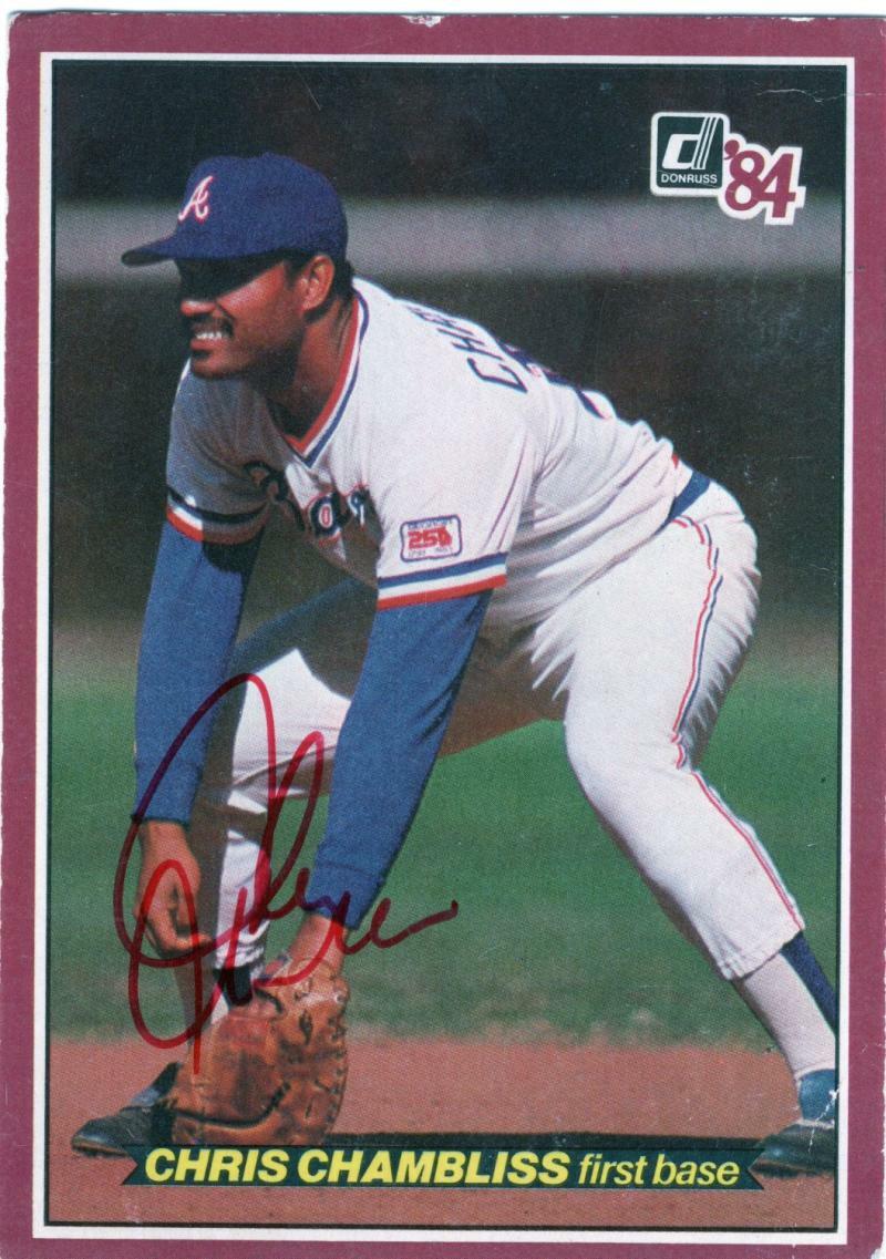 1984 DONRUSS BIG CHRIS  CHAMBLISS BRAVES #29 SIGNED AUTOGRAPHED W/ COA