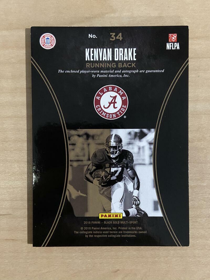 2016 BLACK GOLD KENYAN DRAKE SIZEABLE SIGNATURES JERSEY AUTO /99