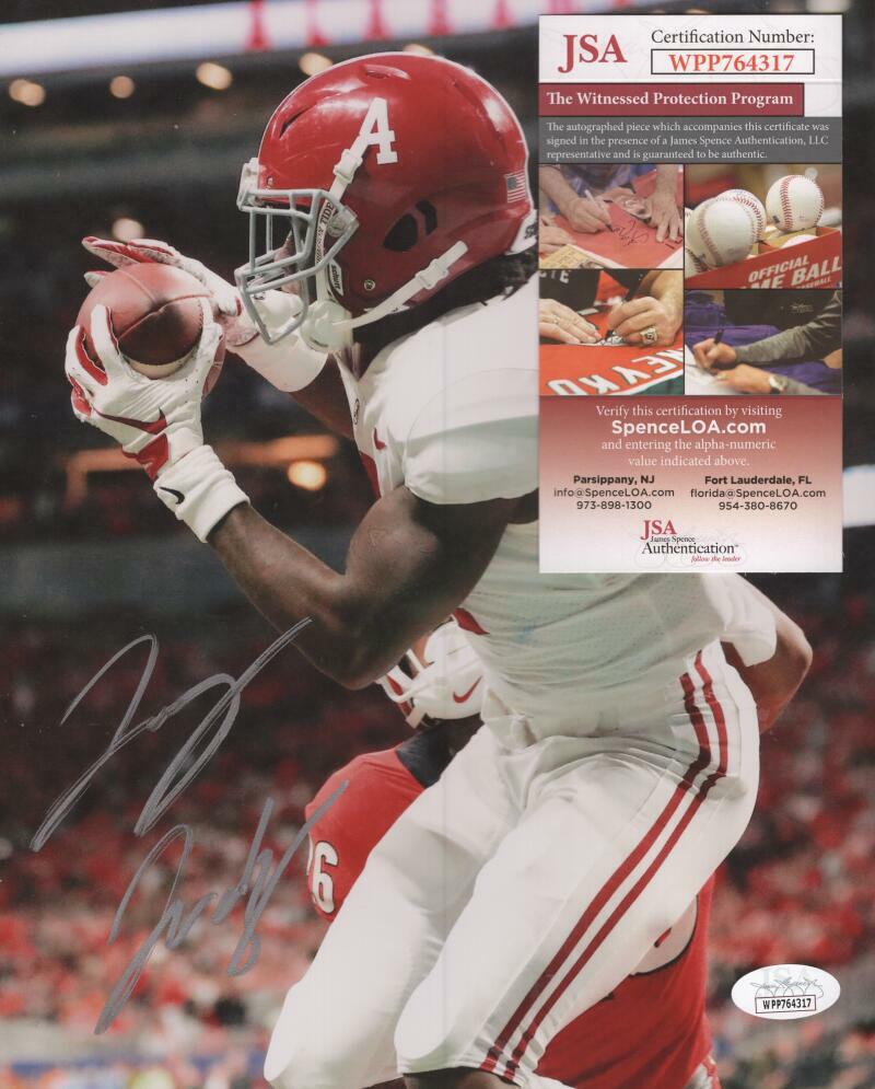 JERRY JEUDY ALABAMA ACTION SIGNED AUTOGRAPHED 8X10 PHOTO JSA WPP764317