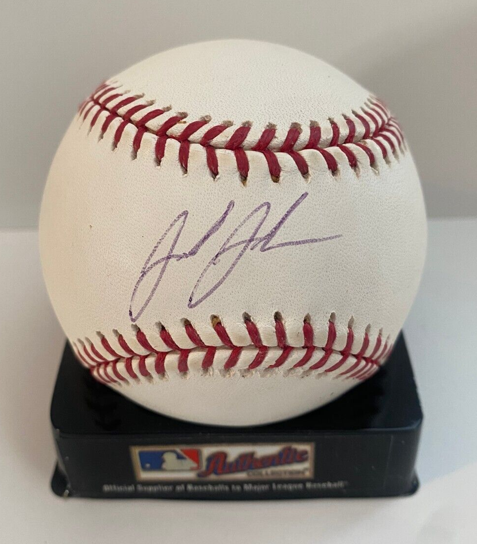 JOSH JOHNSON FLORIDA MARLINS SIGNED AUTO MAJOR LEAGUE BASEBALL W/COA W/CUBE