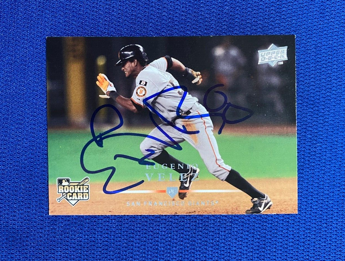 2008 UPPER DECK EUGENIO VELEZ SF GIANTS SIGNED AUTOGRAPHED AUTO CARD #348 W/COA
