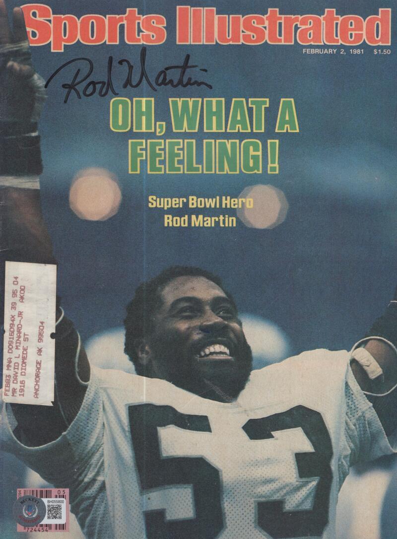 ROD MARTIN RAIDERS SIGNED AUTOGRAPHED SPORTS ILLUSTRATED BAS