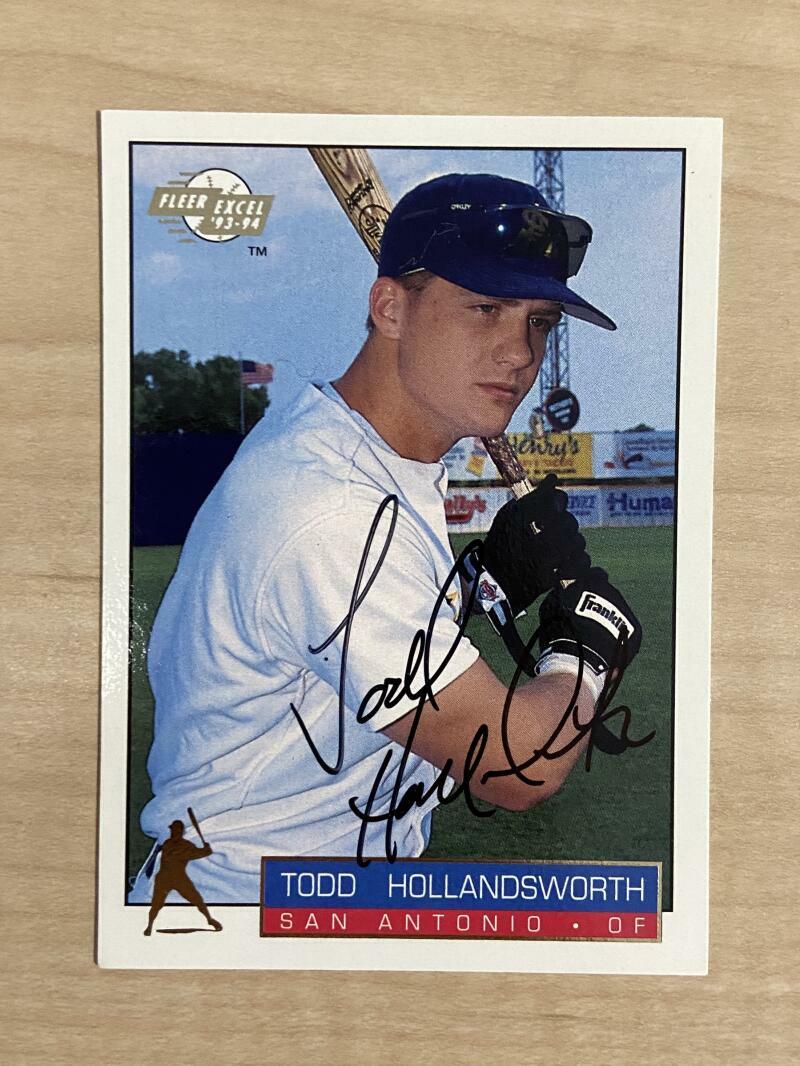 TODD HOLLANDSWORTH SAN ANTONIO MISSIONS SIGNED 1993 FLEER CARD #215 W/COA