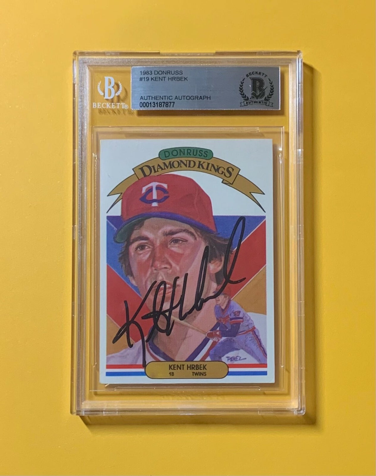 1983 DONRUSS KENTH HRBEK #19 AUTHENTIC AUTO BECKETT CERTIFIED TWINS