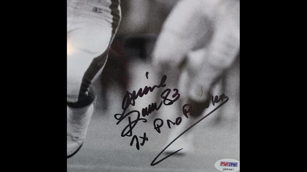 ANDRE REED #83 BILLS 7X PRO BOWL SIGNED AUTOGRAPHED 11X14 PHOTO PSA Q54347