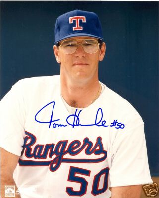 TOM HENKE TEXAS RANGERS SIGNED 8X10 PHOTO W/COA